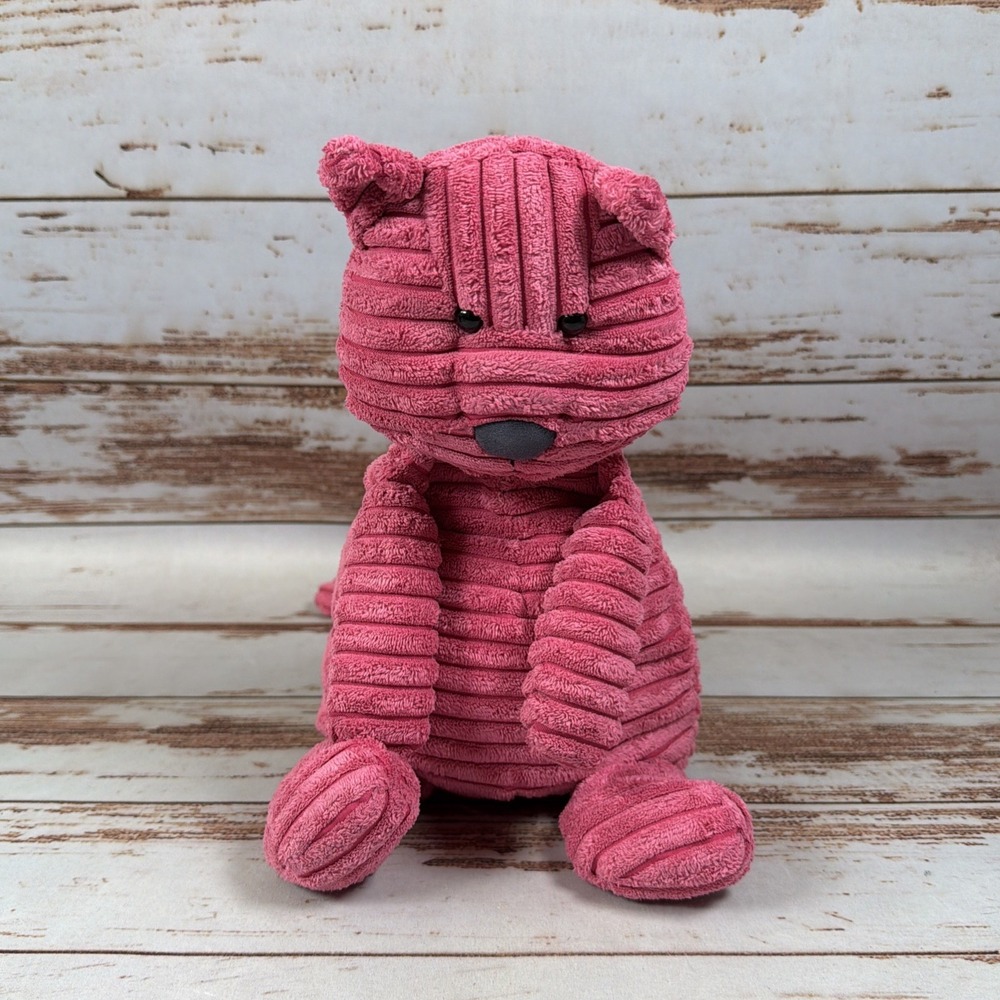 Rare Jellycat Cordy Roy Cat Plush Pink Textured Ribbed Kitten Stuffed Animal